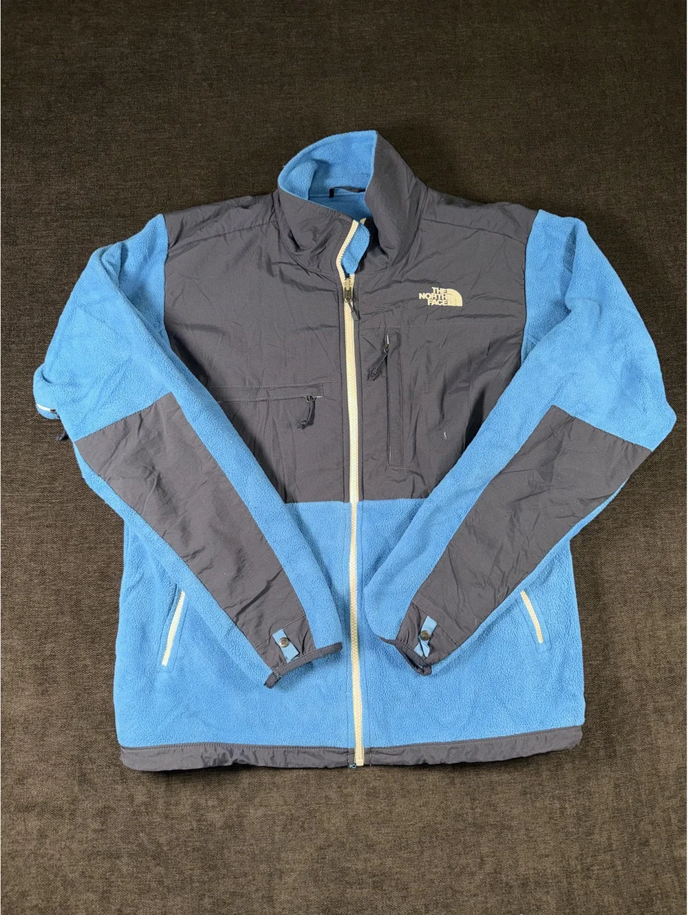 The North Face Men's Medium Blue and Gray Fleece Jacket